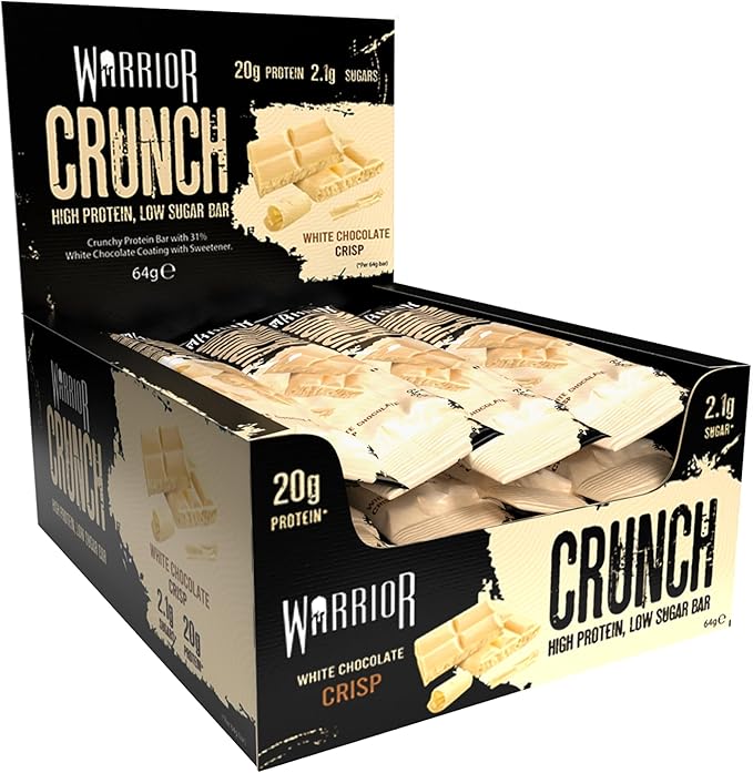 WARRIOR CRUNCH BAR 64g - 12/box WHITE CHOCOLATE CRISP
