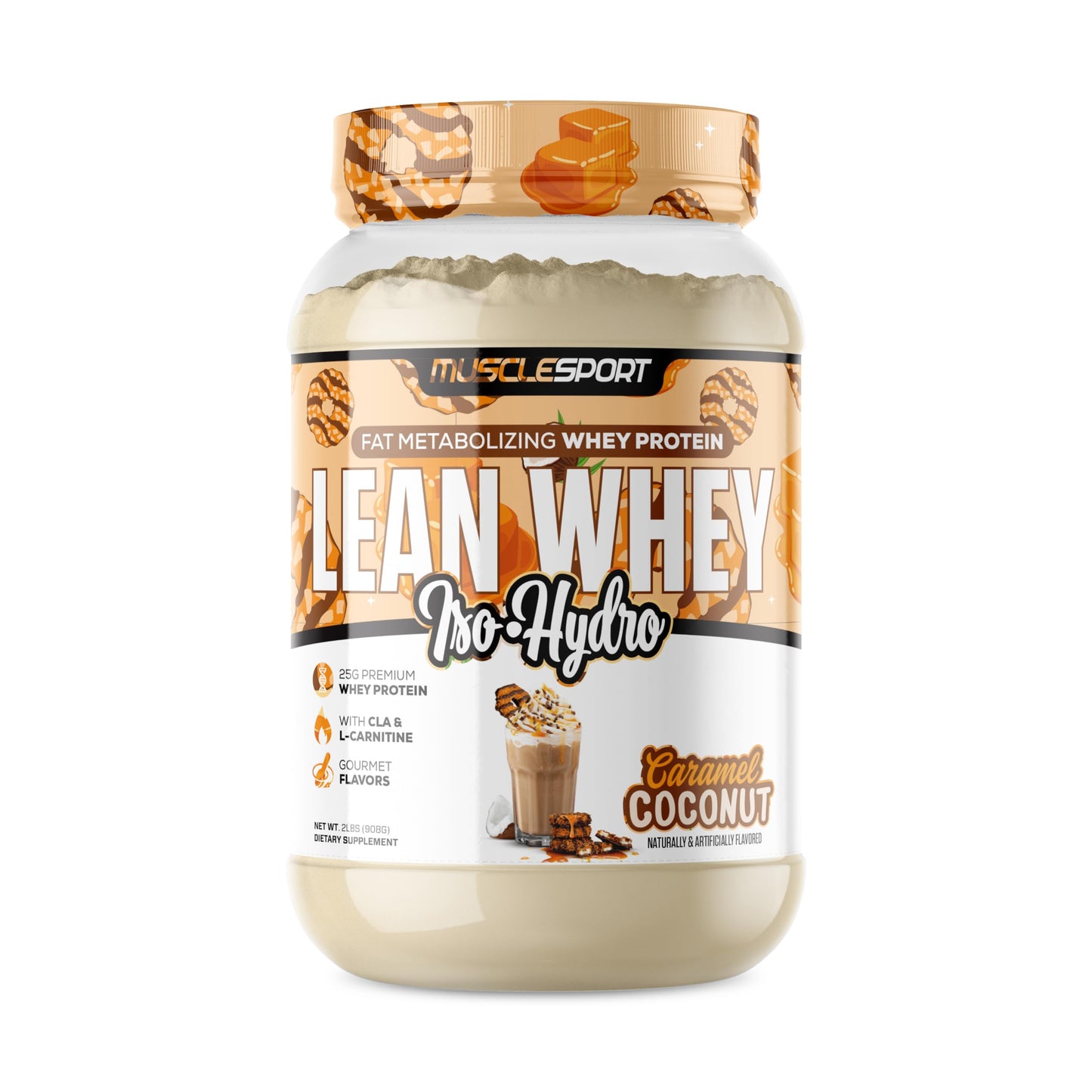 MUSCLE SPORT LEAN WHEY CARAMEL COCONUT 2lbs