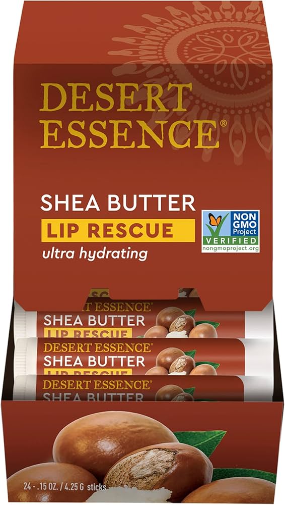 DESERT ESSENCE Lip Balms DESERT ESSENCE Lip Balms SheaButter LipRescue Disp 4.25g*24