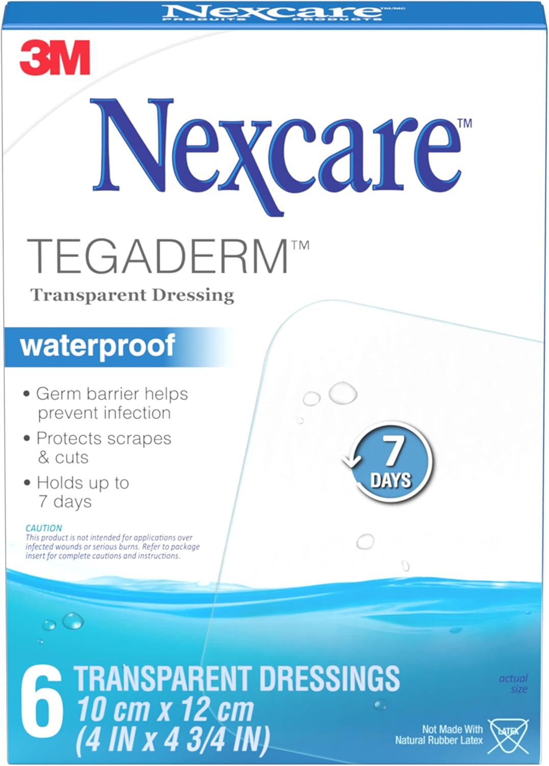 NEXCARE TEGADERM DRESSINGS TRANS WTRPRF 10X12CM 6