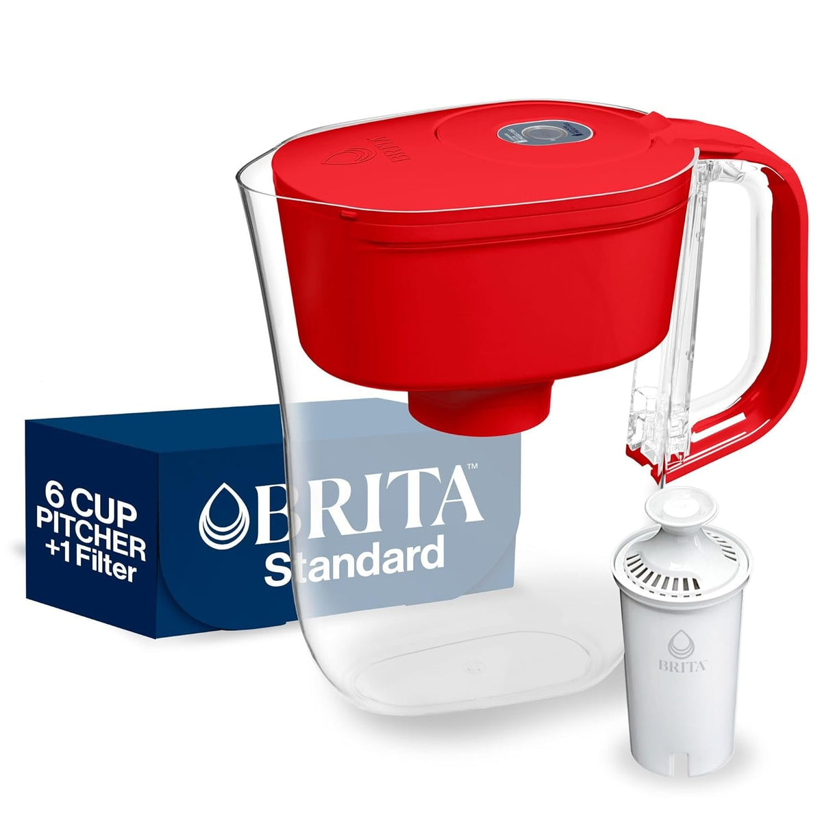 BRITA 6 CUP WATER FILTER PITCHER DENALI RED pack of 2