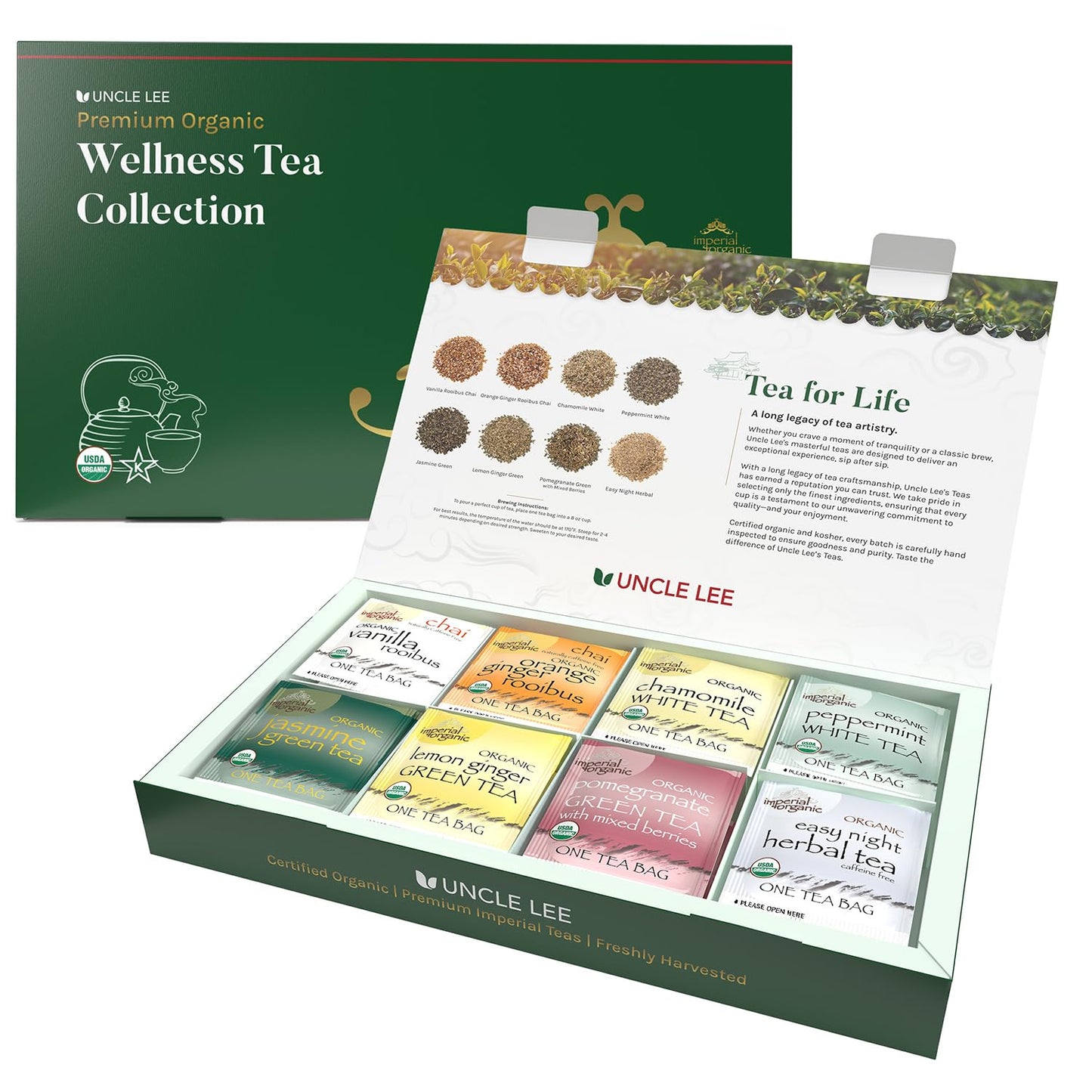 UNCLE LEE'S TEAS Premium Org Wellness Tea Gift 48ct