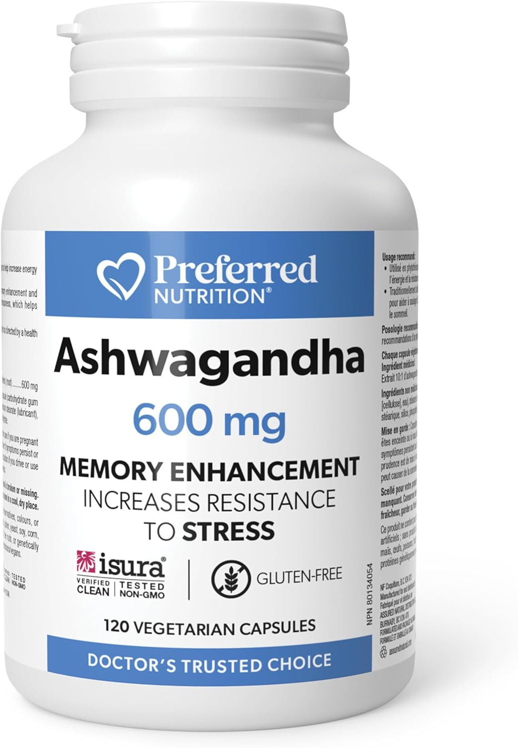 Preferred Nutrition NEW! Ashwagandha 600mg 120 vegicaps