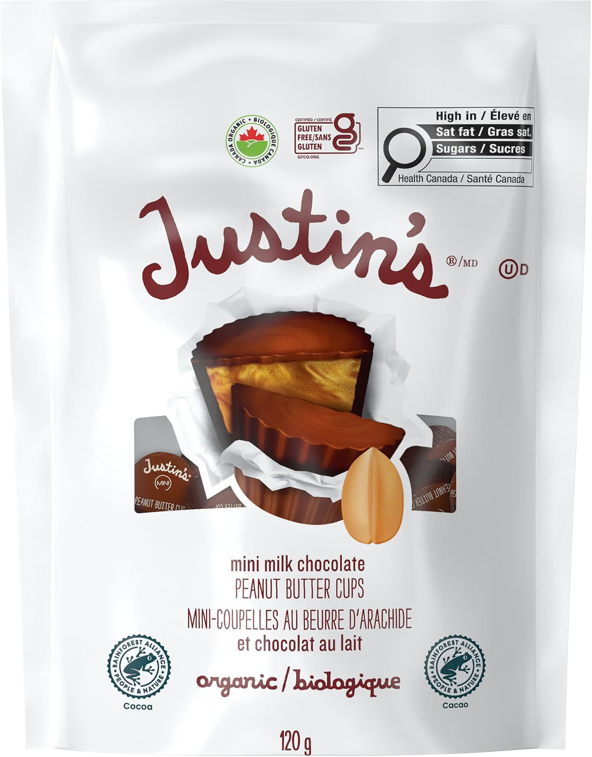 Justin's - Milk Choc Peanut Butter Mini Cups - 6 x 120g
