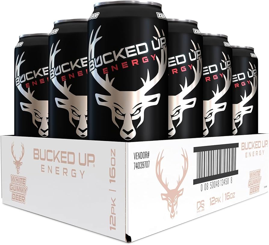 Bucked Up Bucked Up Energy Drink, White Gummy, 12/Case