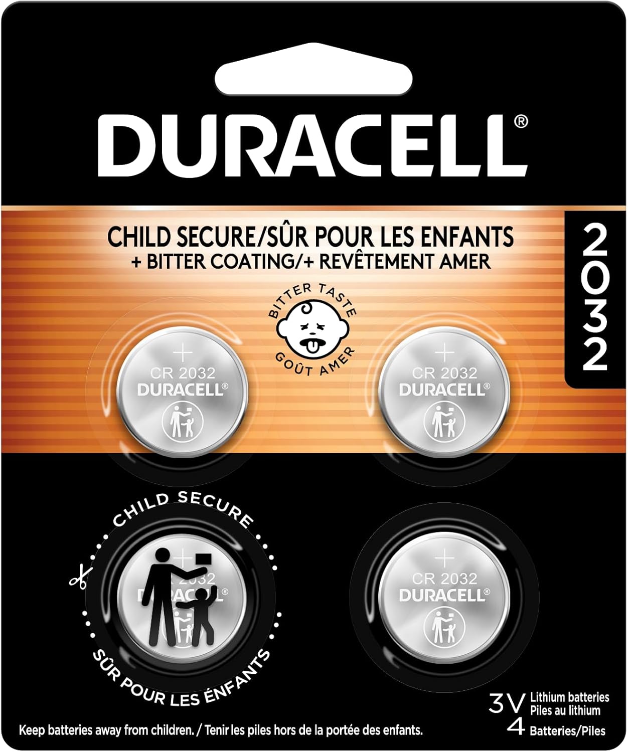 DURACELL LITHIUM BATTERY 2032 PK4