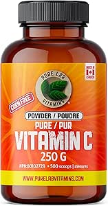 Pure Lab Vitamins Vitamin C Powder, 500mg Corn Free, Sugar Free - 250g