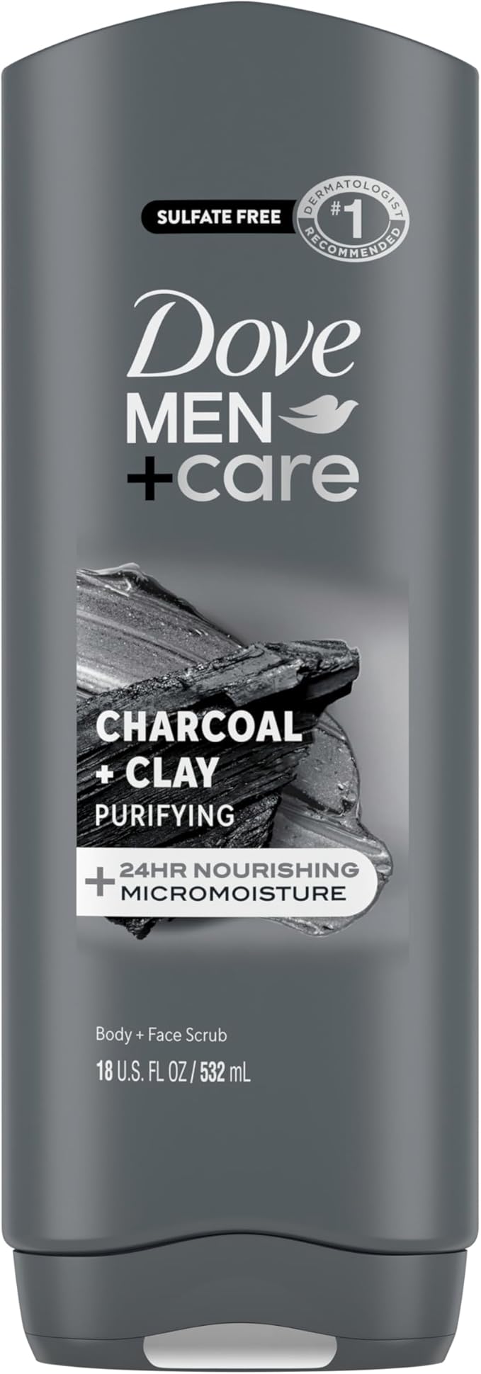 DOVE MEN +CARE BODY+FACE WASH CHARCOAL+CLAY 532ML
