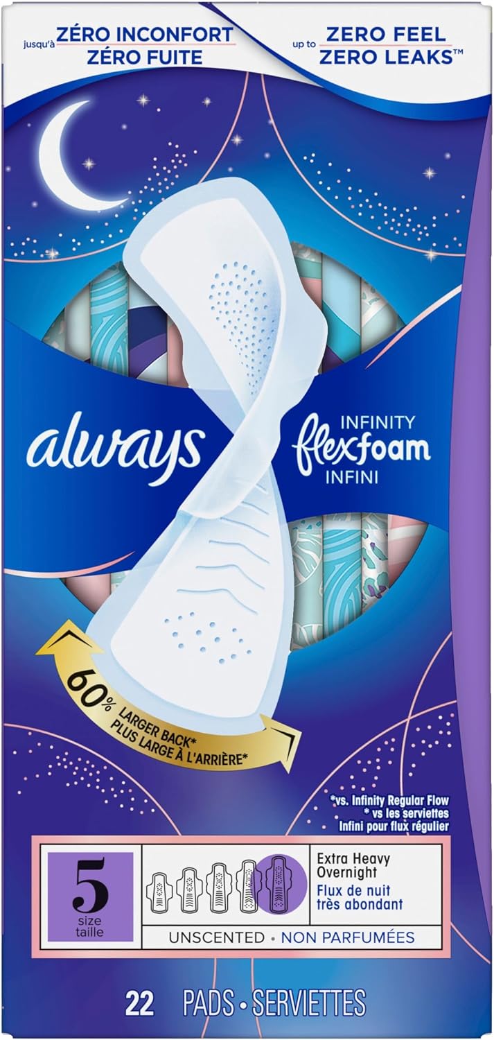 ALWAYS INFINITY OVERNIGHT EXTRA HEAVY UNS SX5 22 pack of 6
