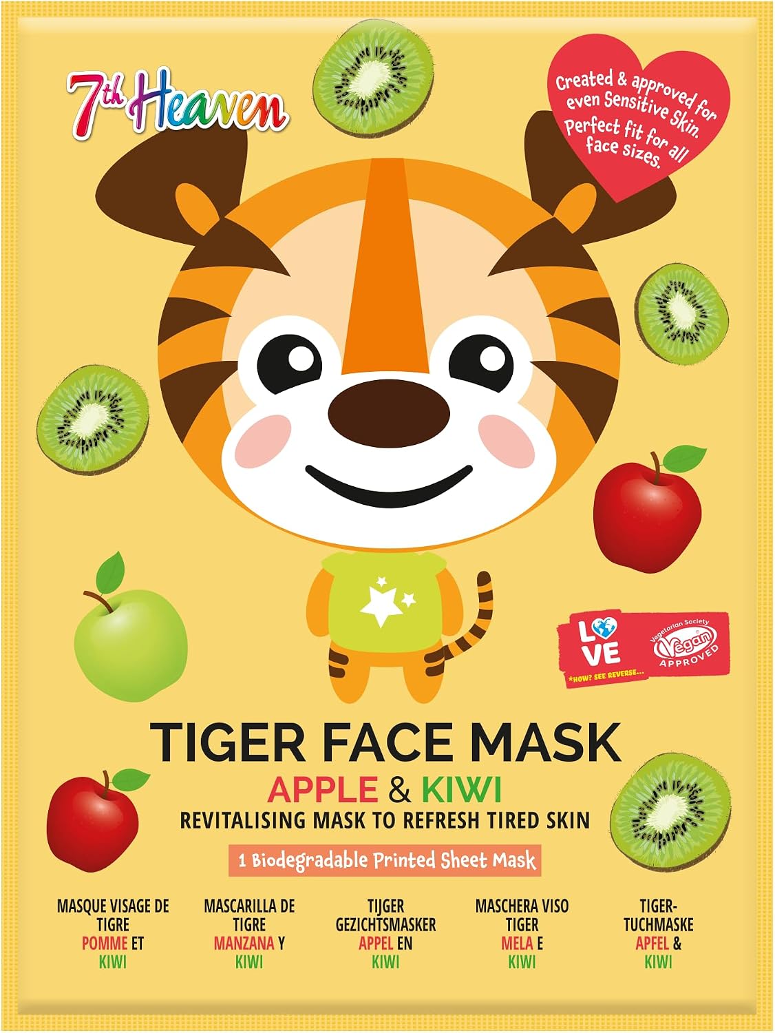 FACE FOOD MASK SHEET TIGER 27G pack of 12