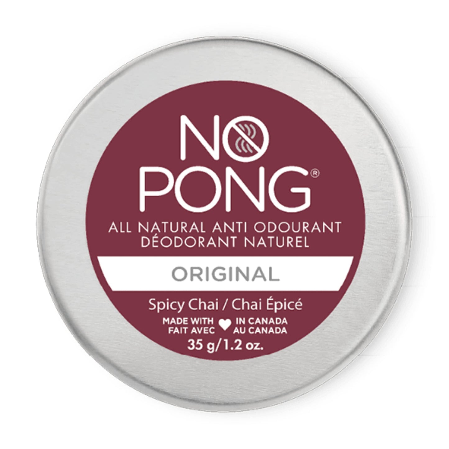 No Pong Natural Deodorant Spicy Chai Original 12 x 35g
