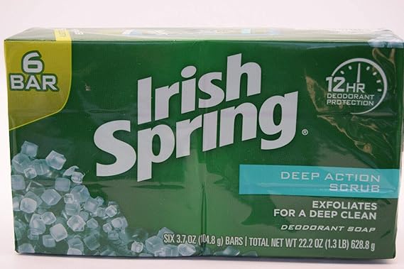 IRISH SPRING BAR DEEP ACTION SCRUB 6PK