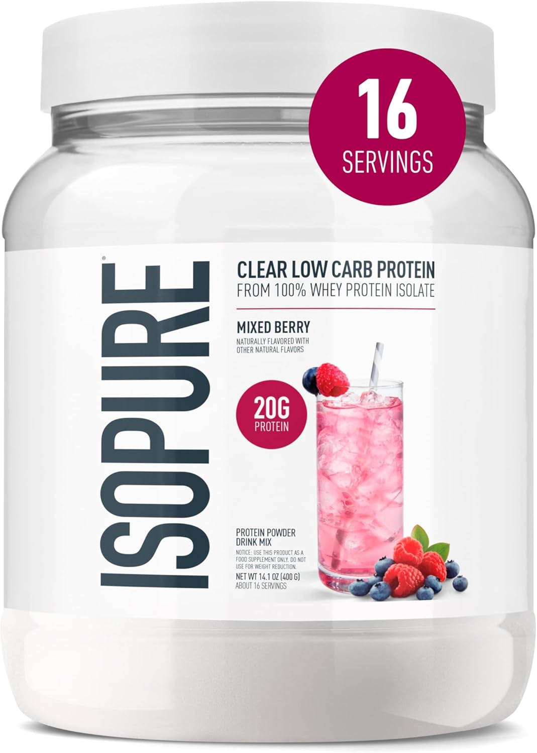 NATURE'S BEST - ISOPURE CLEAR PROTEIN - 400g - MIXED BERRY