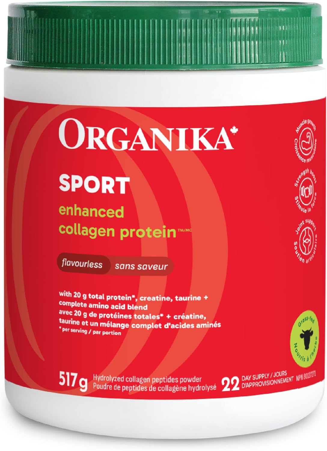 Organika ENHANCED COLLAGEN SPORT UNFLAVOURED 517G