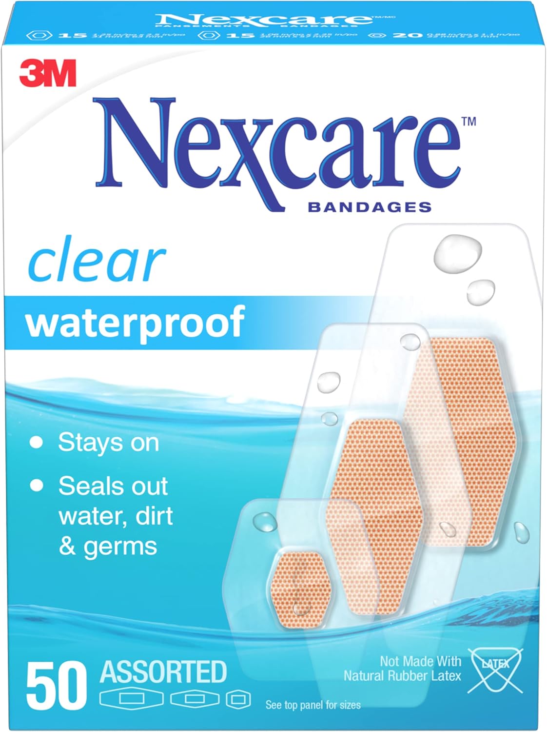 NEXCARE BANDAGES WATERPROOF CLEAR 50