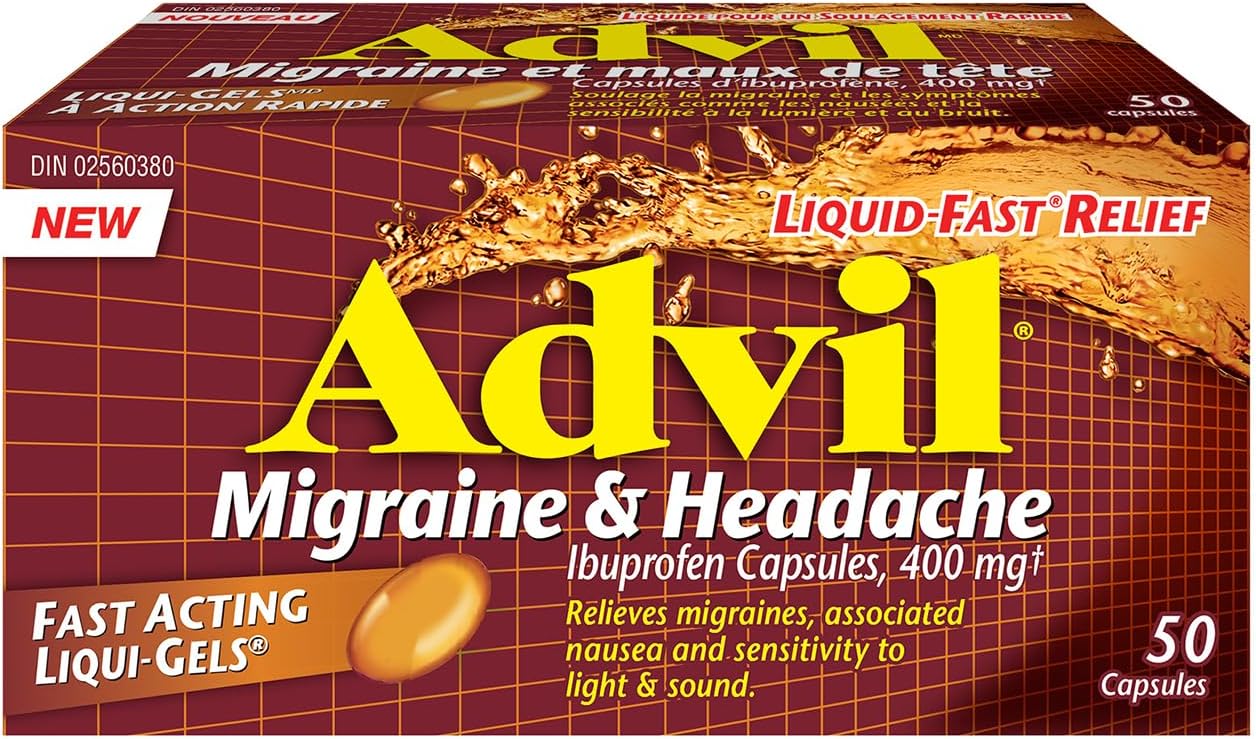 ADVIL MIGRAINE & HEADACHE CAPS 400MG 50 CAPSULE