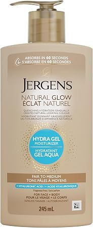 JERGENS NATURAL GLOW MOIST GEL FAIR/MED 245ML GEL