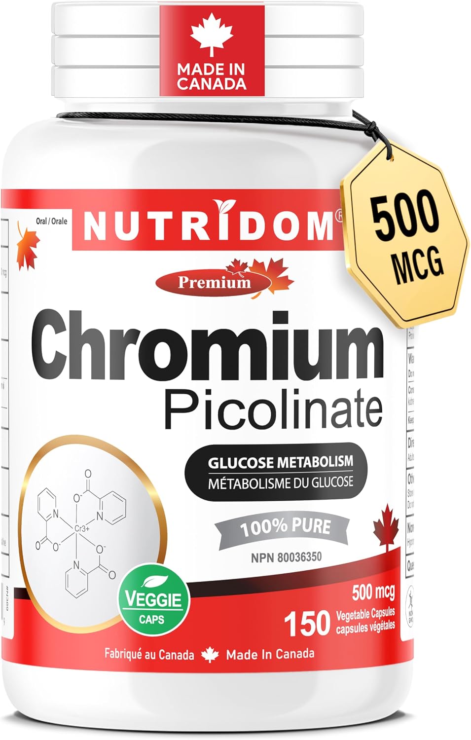Nutridom - Chromium Picolinate 500 mcg, 150 Vcaps