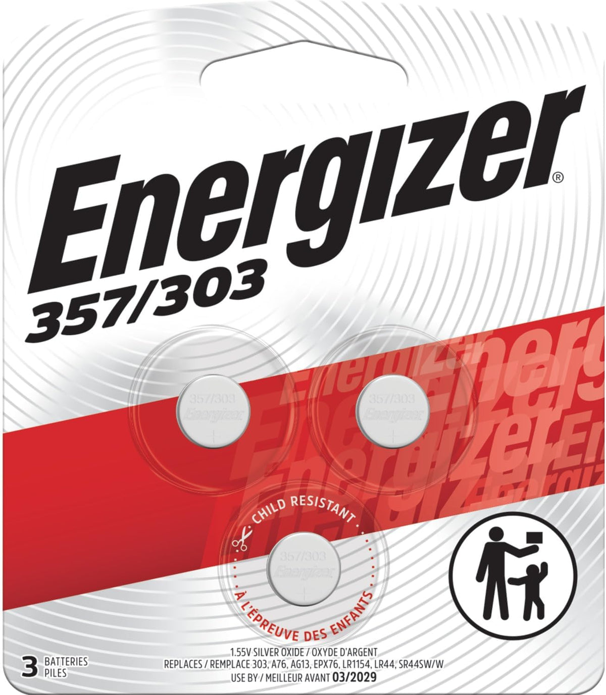 ENERGIZER BATTERY WATCH SILVER OXIDE 357BPZ-3N.03