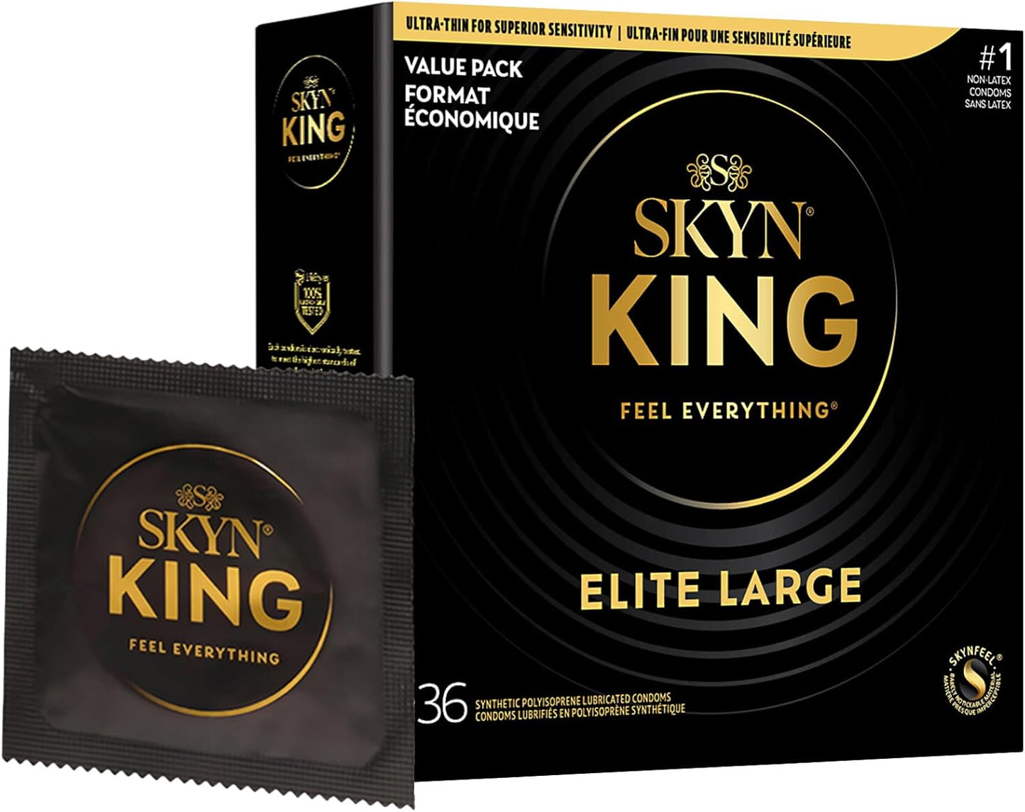 SKYN KING CONDOM ELITE LG VALUE PK 36