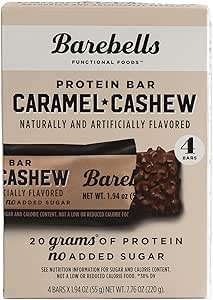 BAREBELLS BAREBELLS PROTEIN BAR CARAMEL CASHEW 55g - 4/box