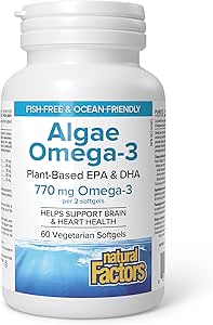 Natural Factors   Algae Omega-3 Plant-Based EPA & DHA   60vsgls