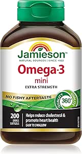 Jamieson JMS Omega-3 Extra Strength Mini's 700mg (No Fishy Aftertaste) 200's 200