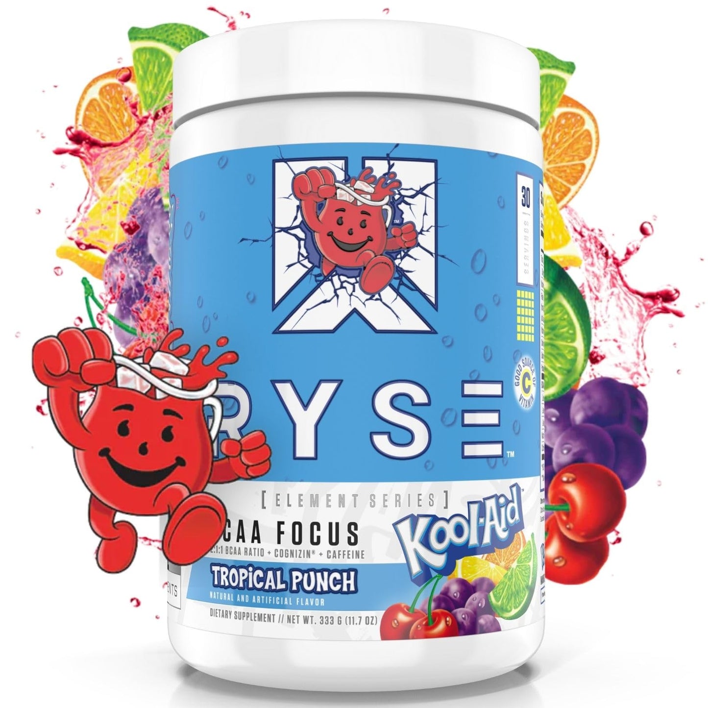 Ryse BCAA Focus | Kool-Aid Tropical Punch | 30 Servings