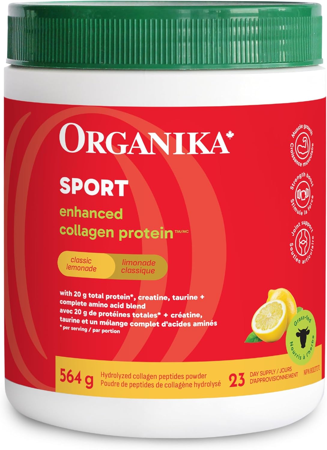 Organika ENHANCED COLLAGEN SPORT LEMON 564G
