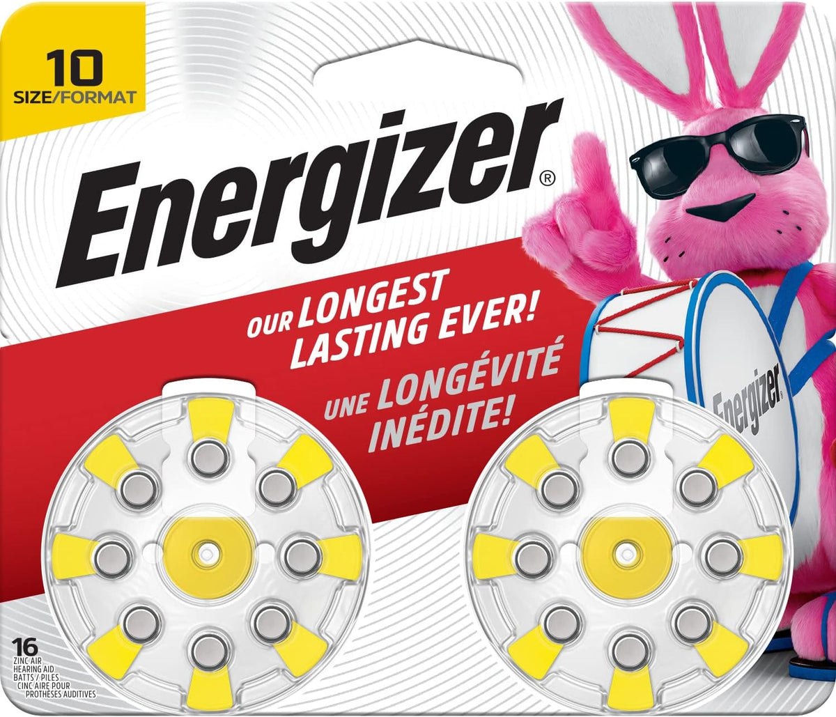 ENERGIZER BATTERIES HEAR AID YELLOW TAB #10 PK 16