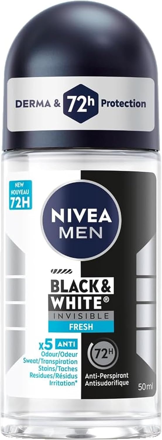 NIVEA MEN BLACK&WHITE INVISIBLE FRESH ROLL ON 50ML