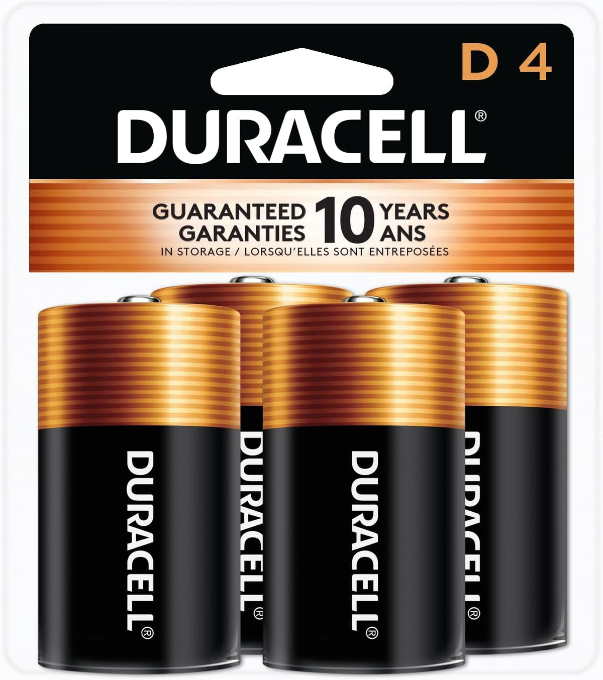 DURACELL COPPERTOP BATTERIES D 4