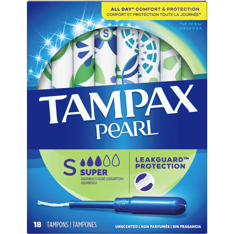 TAMPAX PEARL PLASTIC SUPER UNSCENTED 18