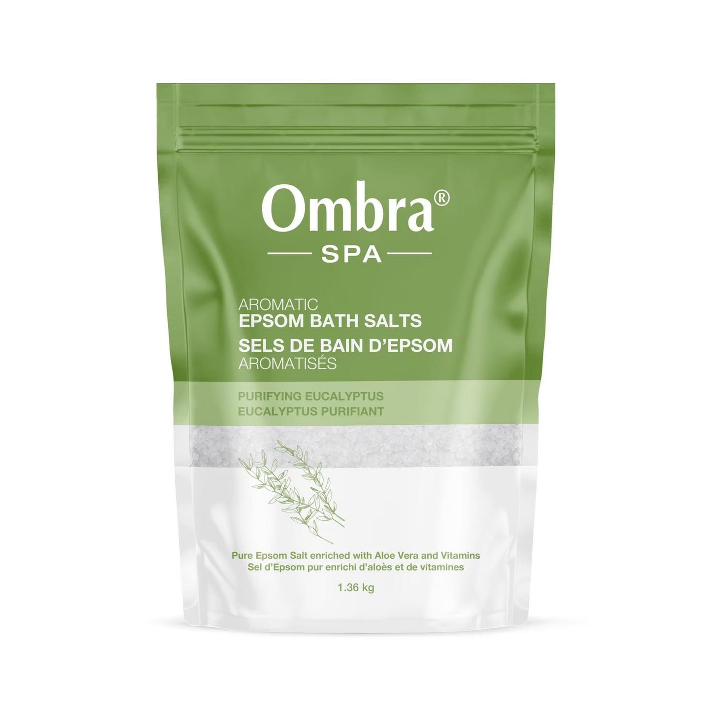 OMBRA BATH SALTS EPSOM PURIFYING EUCALYPTUS 1.36KG pack of 4