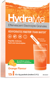 Hydralyte Electrolyte Granules- Orange 12ct