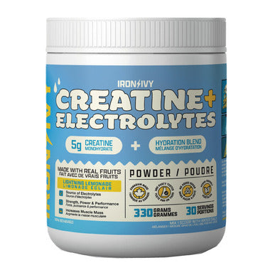 Iron & Ivy's Creatine + Electrolytes — Lightning Lemonade, 30 serving tub (330g)