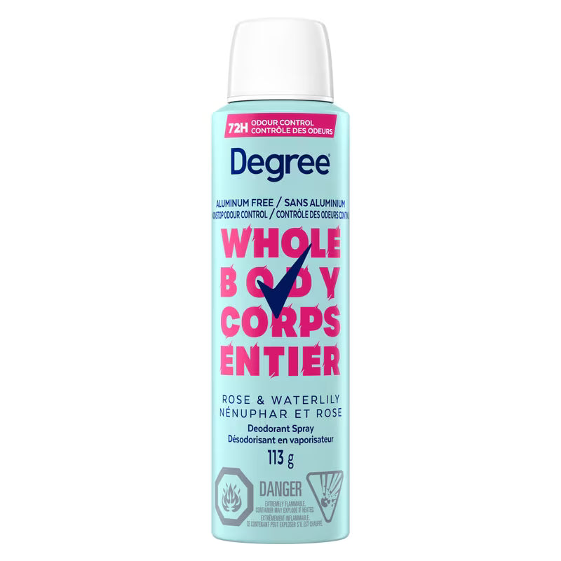 DEGREE WOMEN DEODORANT WHOLE BODY SP ROSE&WLY 113G AEROSOL