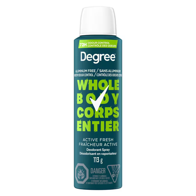 DEGREE SP WHOLE BODY ACTIVE FRESH 113G AEROSOL