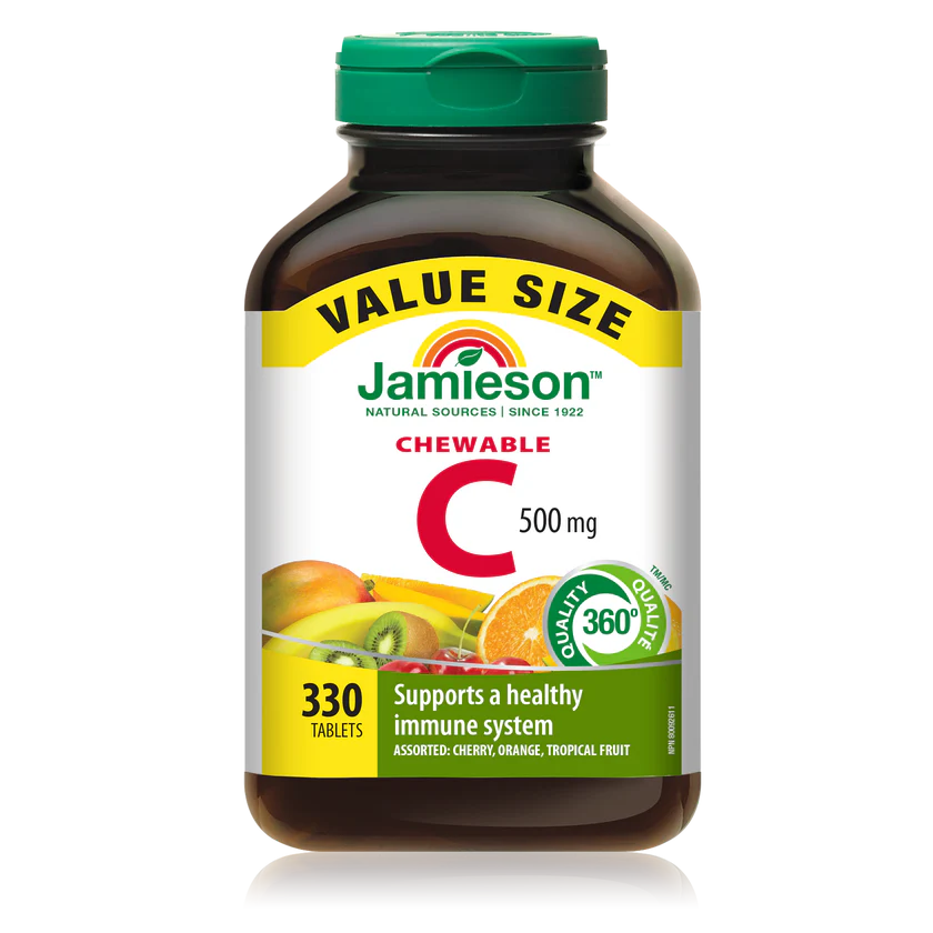 Jamieson JMS Vit C 500 mg chew VS Asst 330Tabs