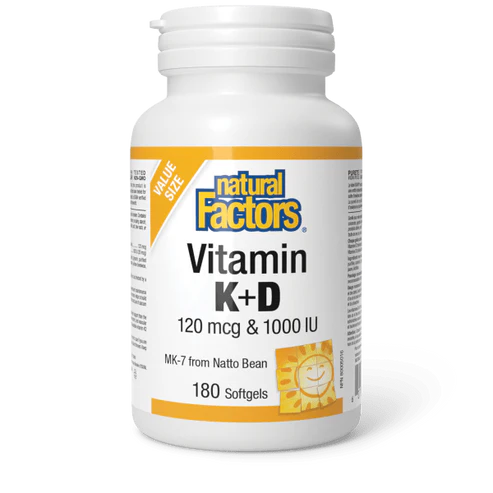 Natural Factors   Vitamin K & D 120 mcg & 1000 IU   180 sglssgls
