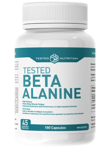Beta Alanine Capsules | 750mg Beta Alanine Capsules | Reduced Muscle Fatigue, Increased Endurance, Strength, Recovery | 45 Servings (180 Capsules)