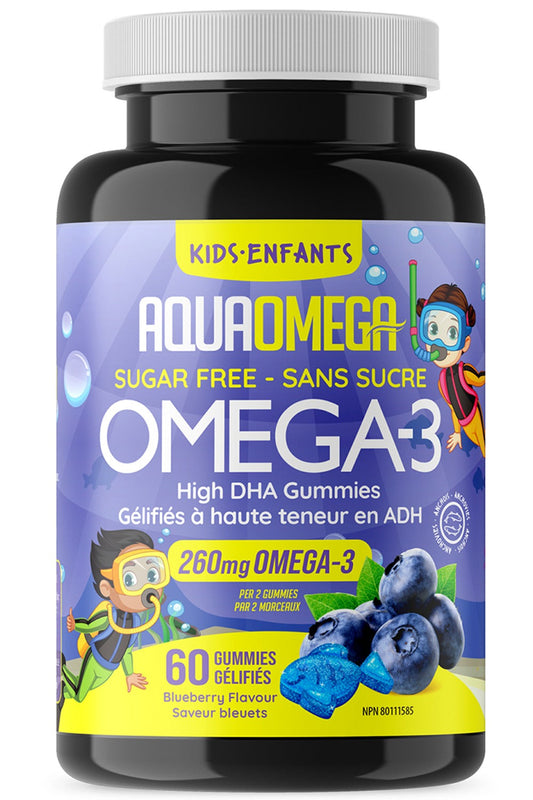 AQUAOMEGA   Kids DHA Gummies Blueberry 60ct