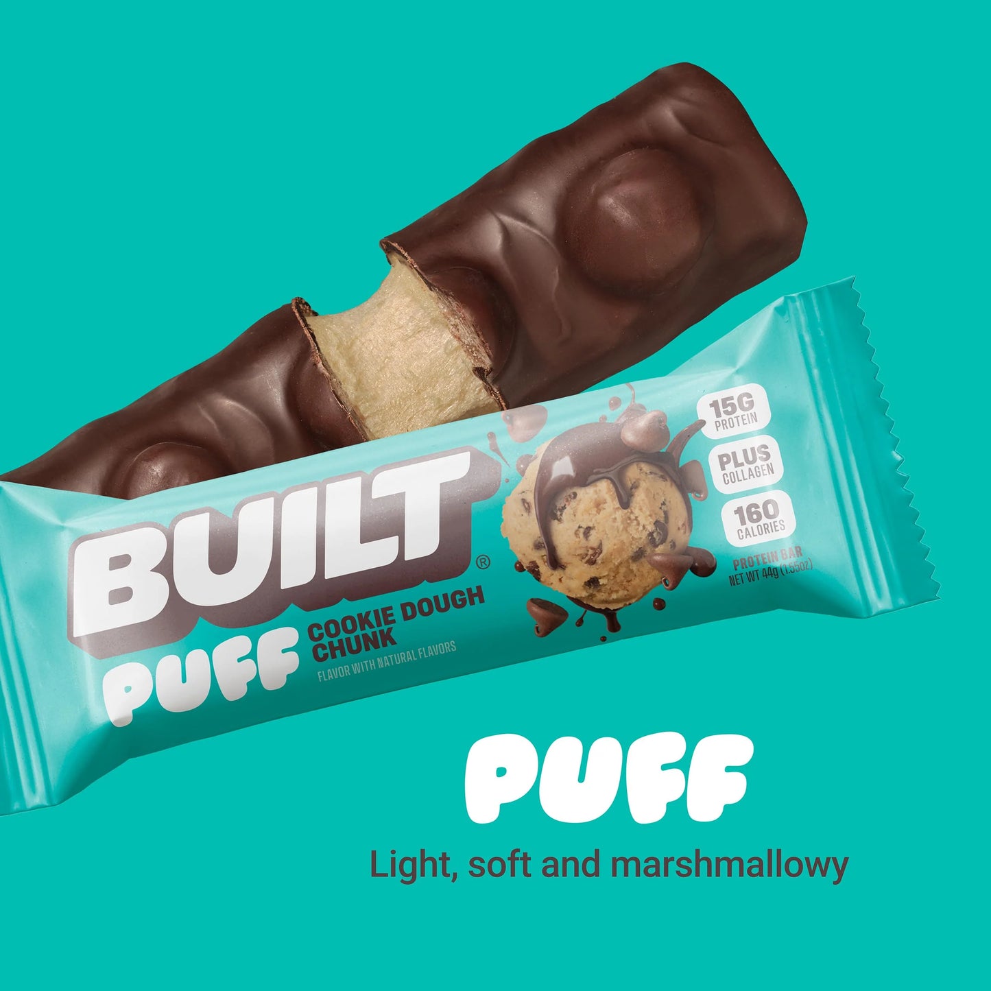 Bucked Up   Built Puffs Cookie Dough Chunk, 12/box
