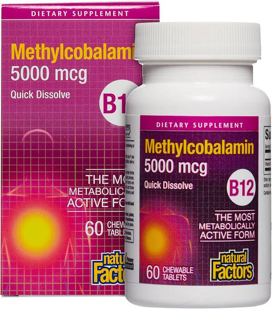 Natural Factors   B12 Methylcobalamin 5000 mcg   60 subtabssubtabs