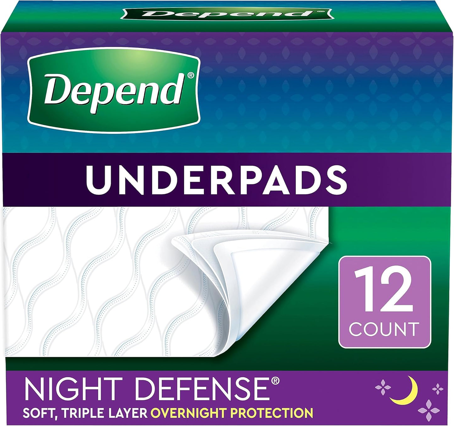 DEPEND BED PROTECTORS 12 pack of 2