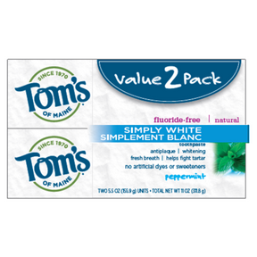 Tom's Of Maine   Simply White Peppermint Twin Pack 2 x 2pk
