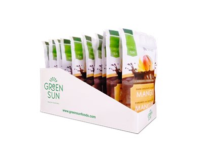 GREEN SUN FOODS   Chocolate Covered Mango, 91g/10pk