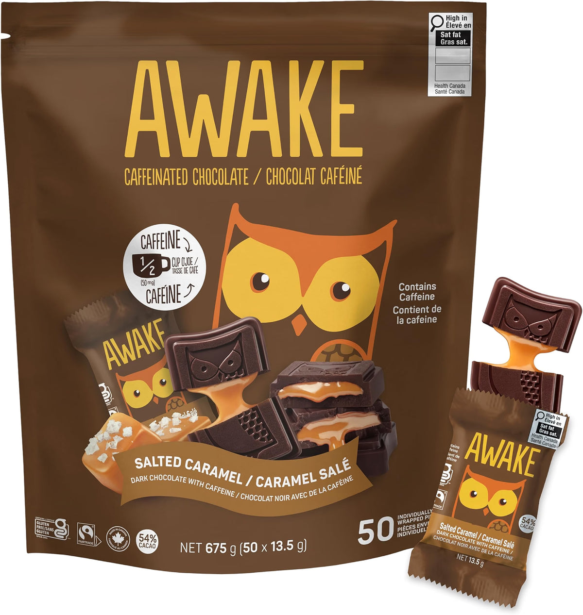 AWAKE Chocolate - Bites Singles - Salted Caramel DC - 50 x 13.5g