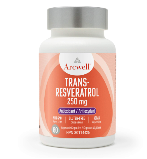 ARCWELL Trans-Resveratrol, 250mg / 60caps
