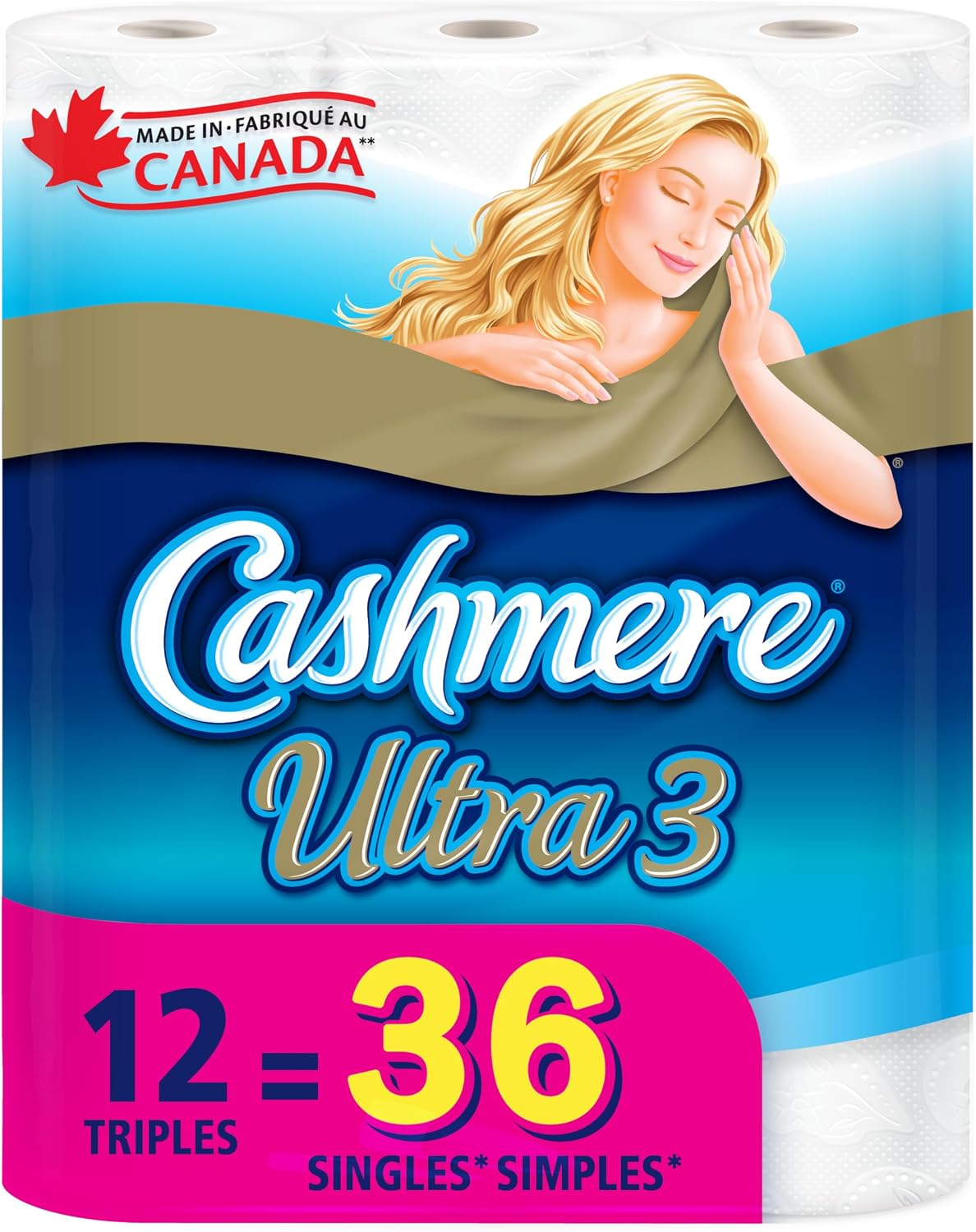 CASHMERE BATHROOM TISSUE ULTRA 3PLY 198SHEET 12 pack of 5